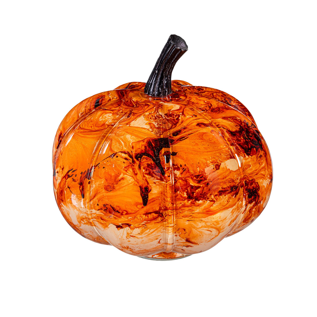 Decor, Marble Glass Pumpkin