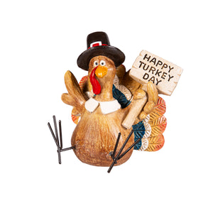 Decor Turkeys Holdoing Signs, 2 Assorted