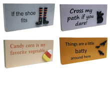 Load image into Gallery viewer, Decor Wood Block Halloween Signs
