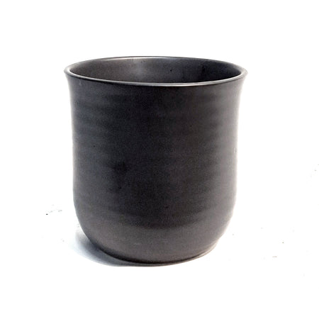 Pot,4in, Ceramic, Glazed Glaze Orchid Pot, Black