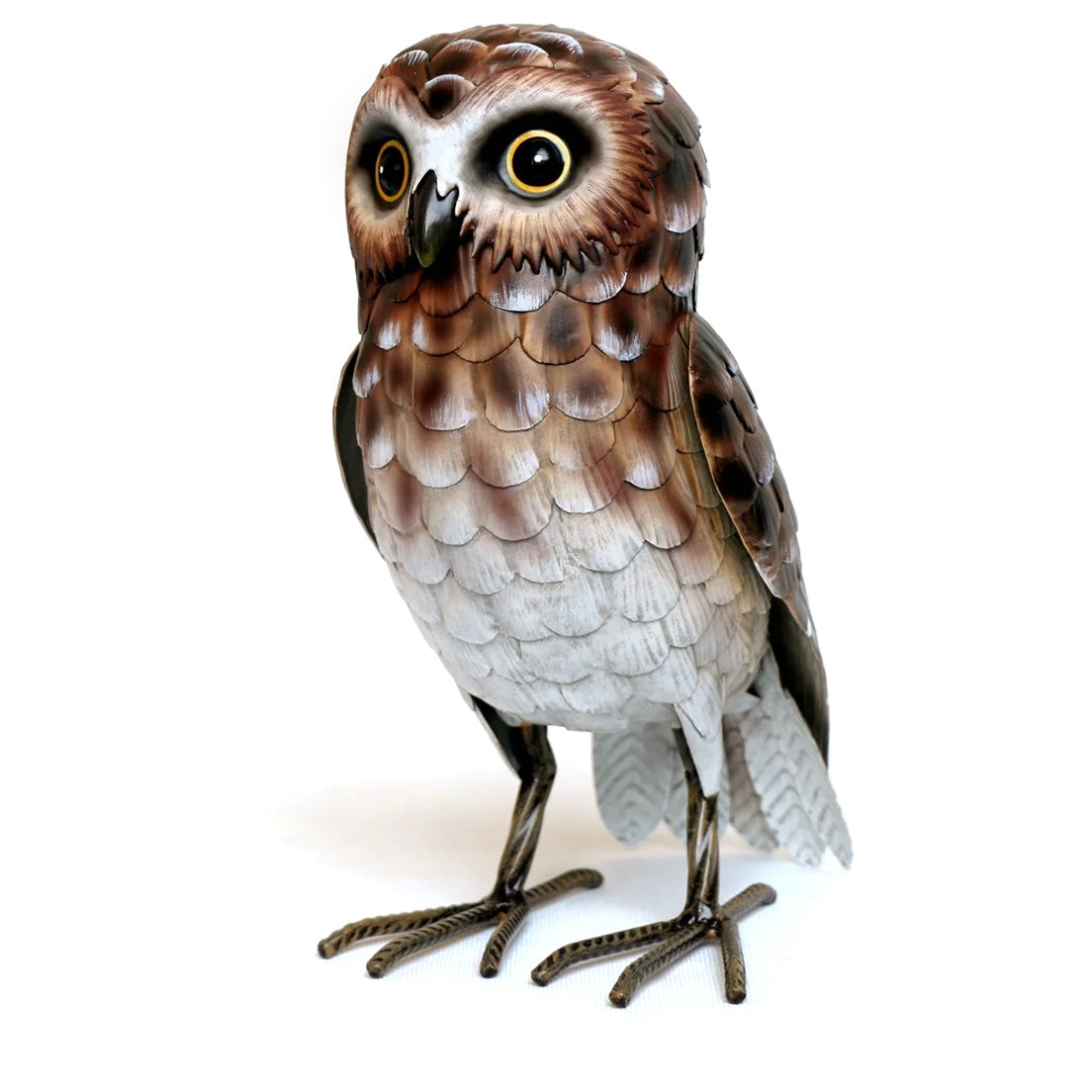 Owl Metal Statue, 11 in
