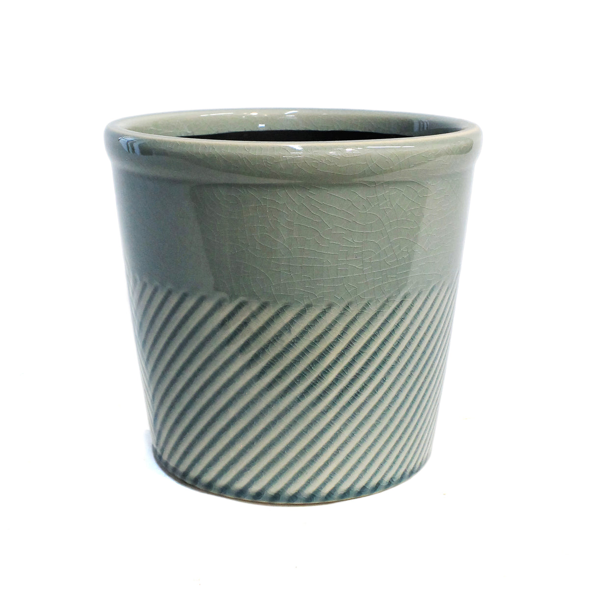 Pot, 6in, Light Blue, Ceramic