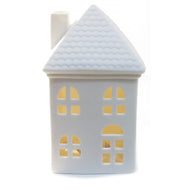 Decor, Bisque House w/ LED Lights; White