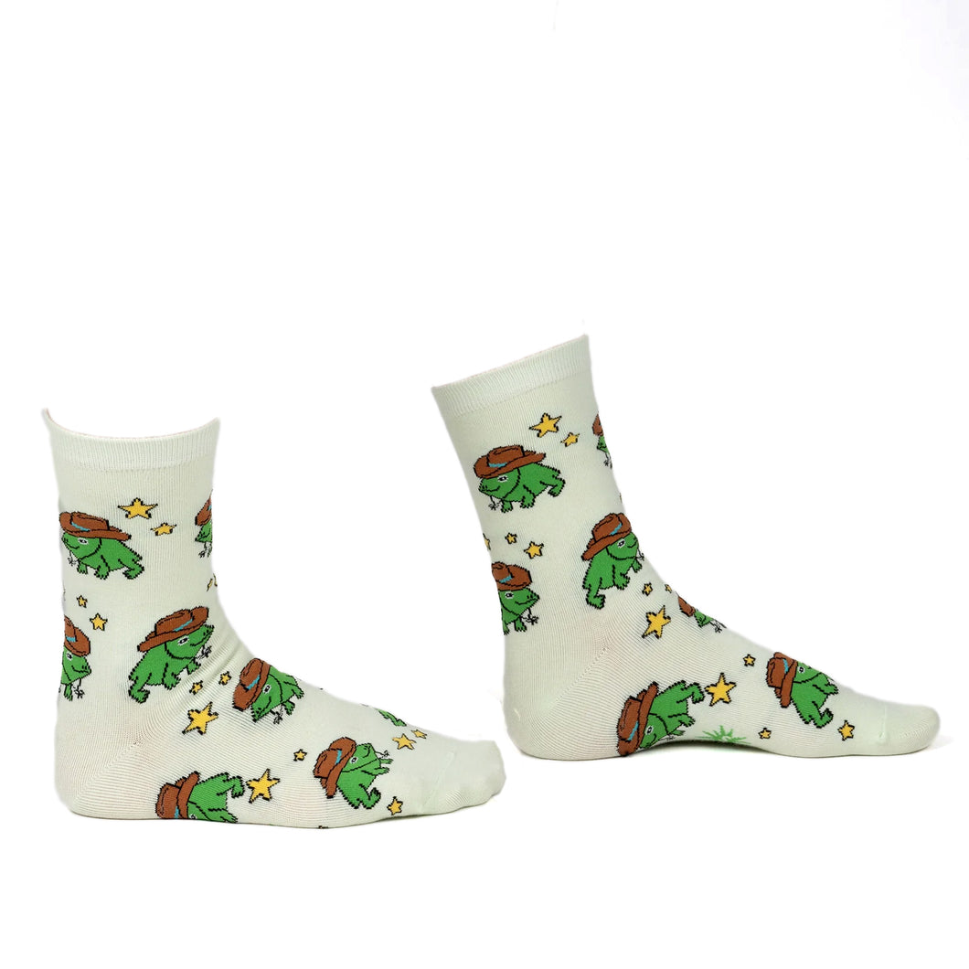 Womans Crew Socks,Yee Frog!