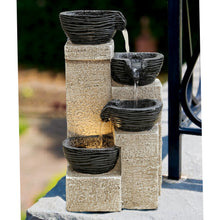 Load image into Gallery viewer, 4 Teir Stacking Bowl Fountain with LED Light
