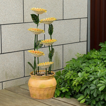 Metal, Six Sunflower Fountain