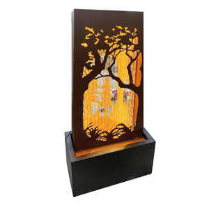 Forest Hollow Carved Metal Fountain