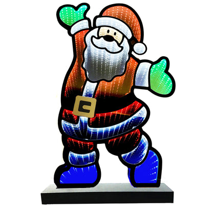 Decor Illuminated Mirror, Decorted Standing Santa