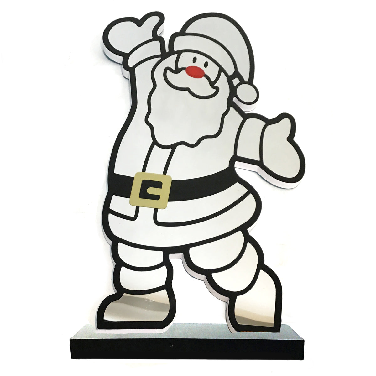 Decor Illuminated Mirror, Decorted Standing Santa