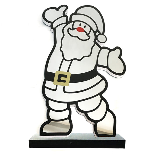 Decor Illuminated Mirror, Decorted Standing Santa