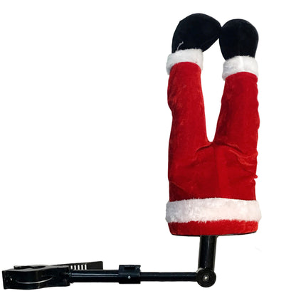 Animated Kicking Santa Legs Tree Decor, Red/Whiyte