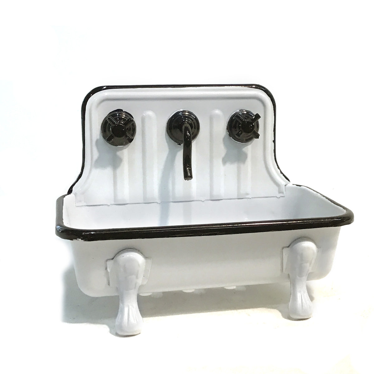 Metal Sink Soap Dish, White