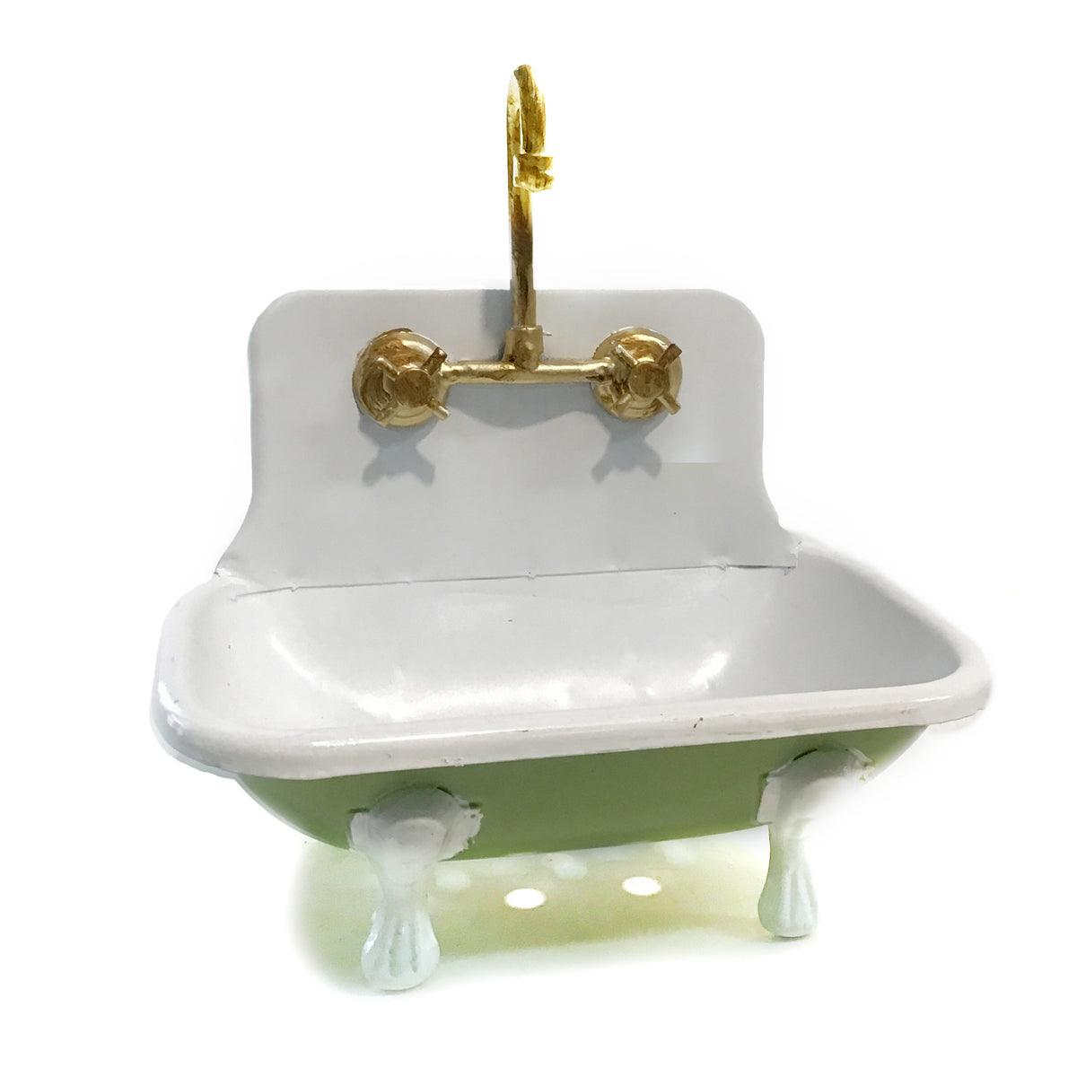 Metal Sink Soap Dish, Green