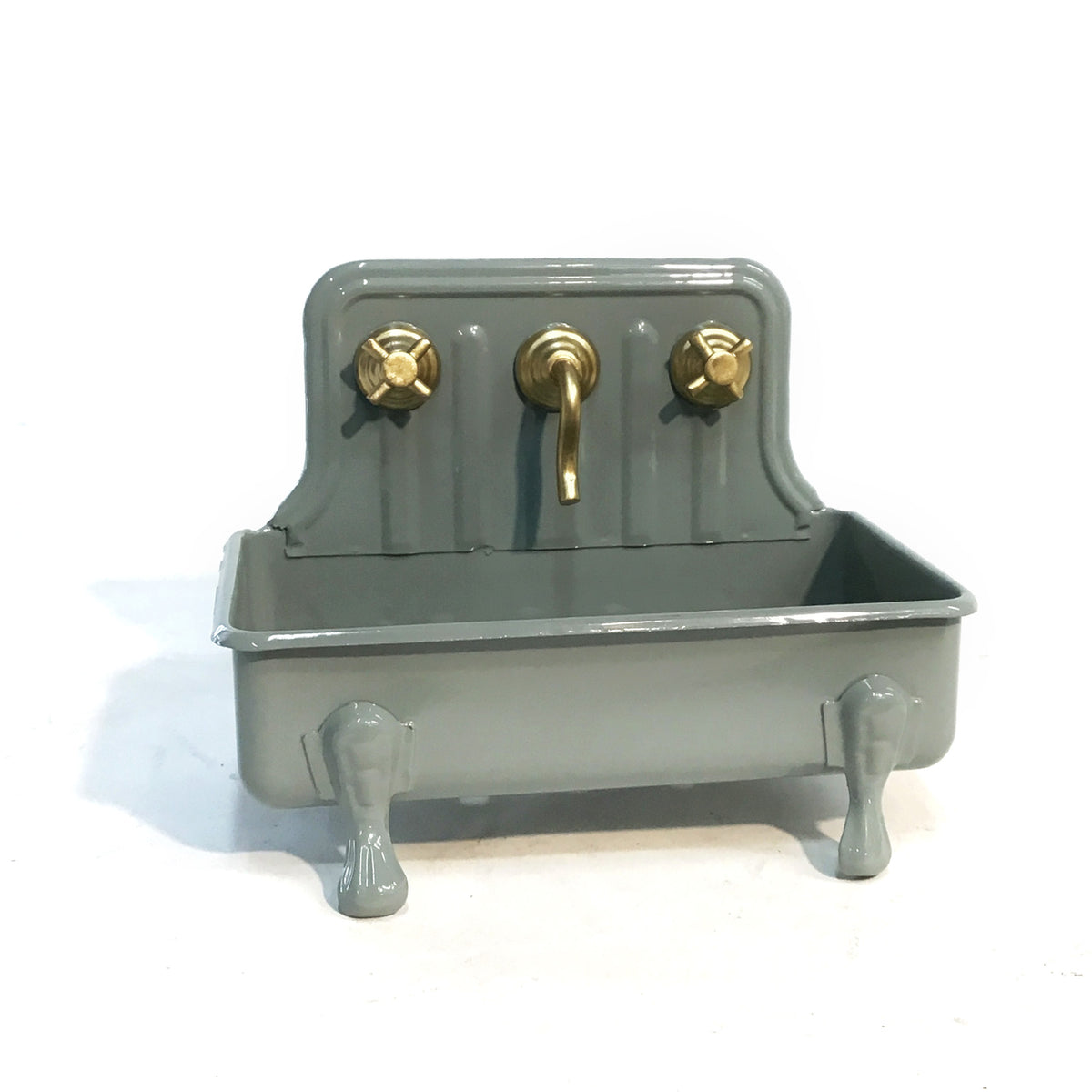 Metal Sink Soap Dish, Grey