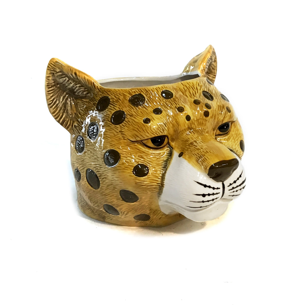 Pot, 5in Cheetah Head