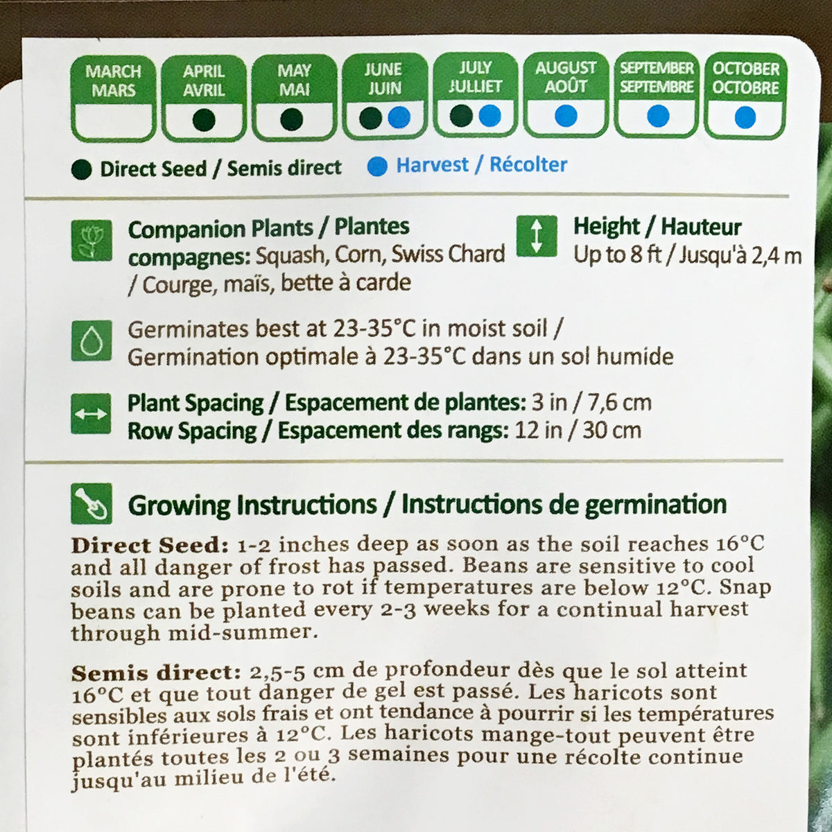 Bean - Blue Lake Pole Seeds, NW