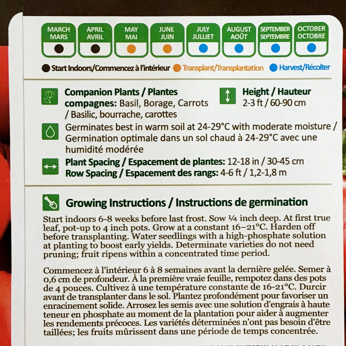 Tomato - Centennial Rocket (Organic) Seeds, NW