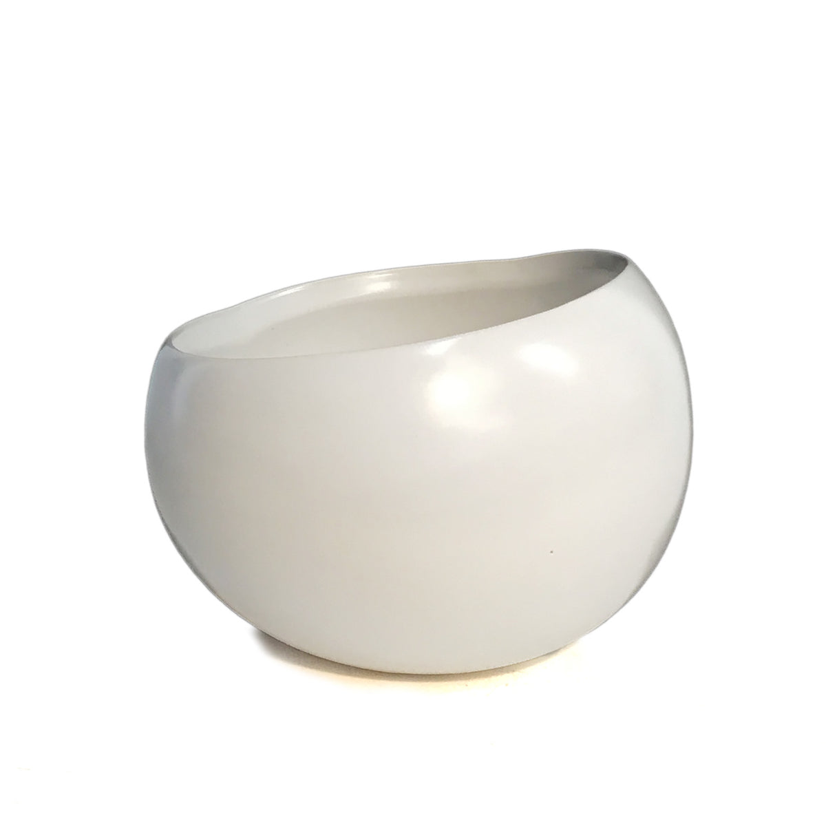 Planter, White Angled Bowl