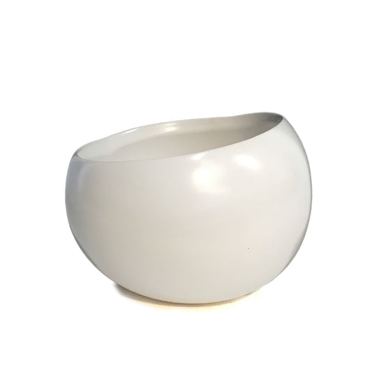 Planter, White Angled Bowl