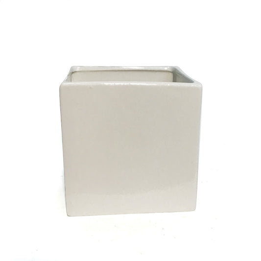 Pot, Ceramic, 5in, White Cube