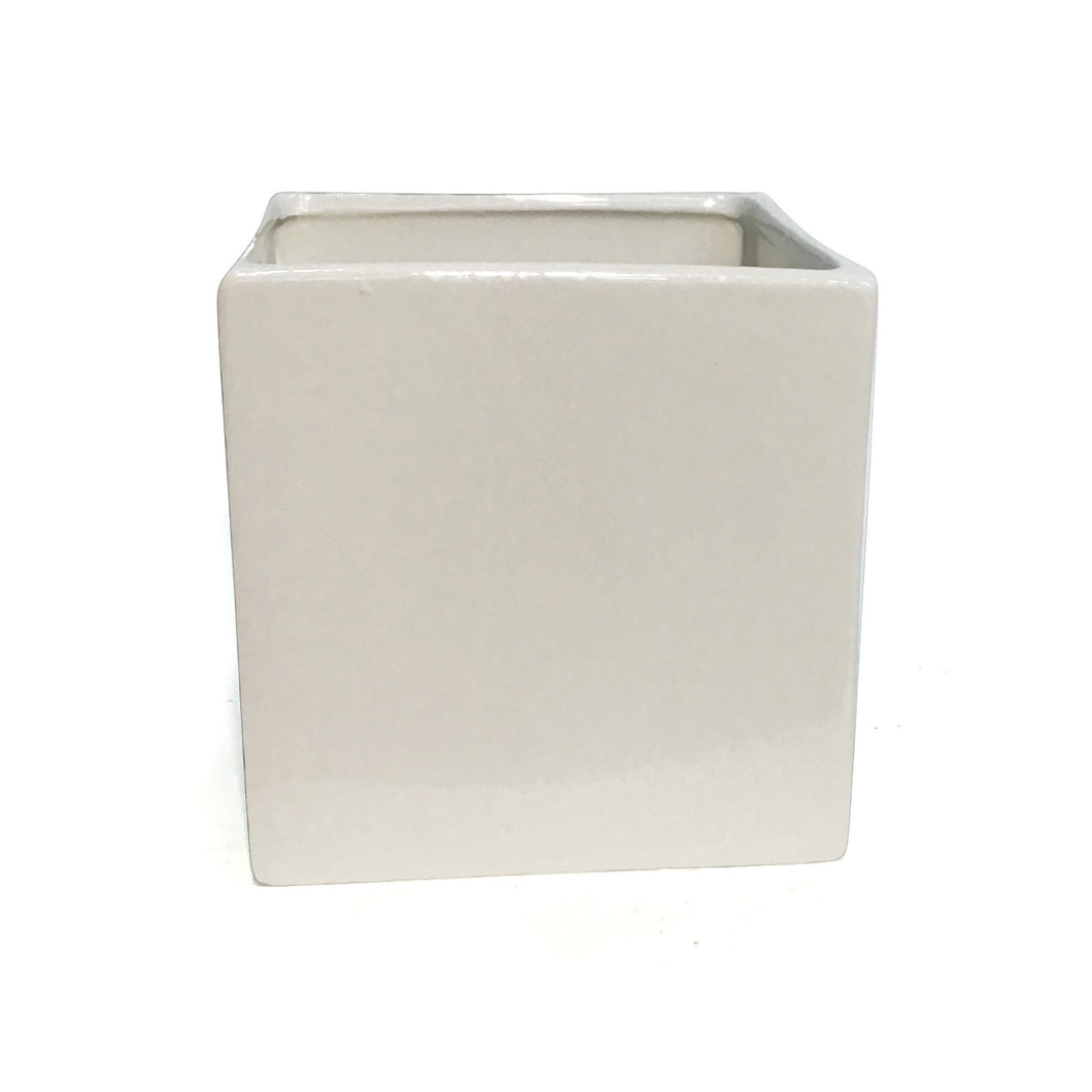 Pot, Ceramic, 6in, White Cube