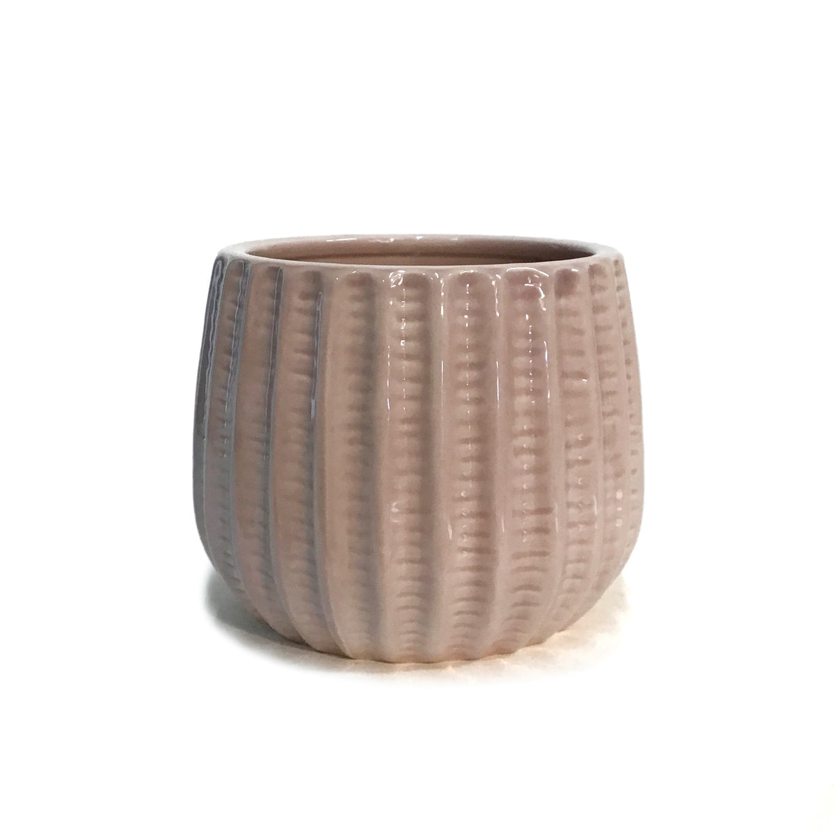 Pot, 4in, Vertical Design, Pearl Pink