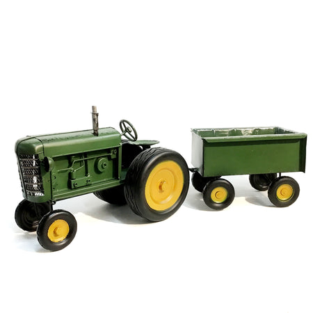 Planter, Green Tractor w/ Cart