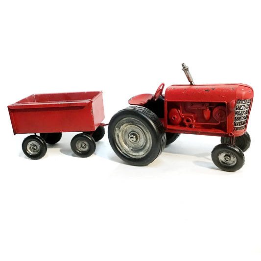 Planter, Red Tractor w/ Cart