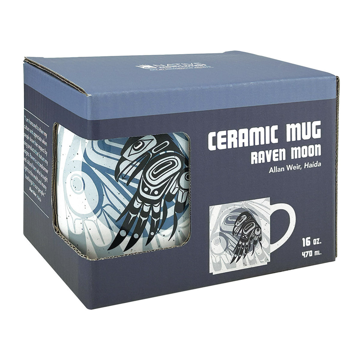 Ceramic Mug, Raven Moon, 16oz