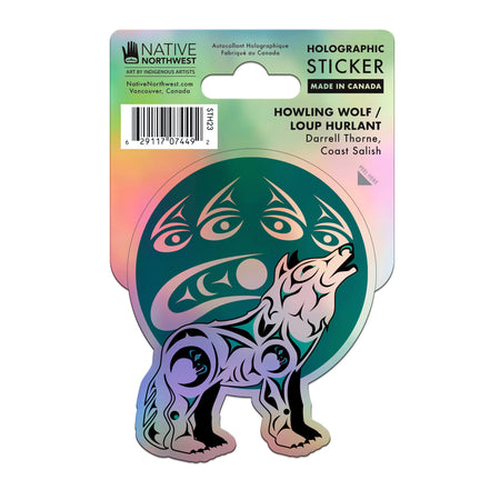 Howling Wolf Holographic Sticker