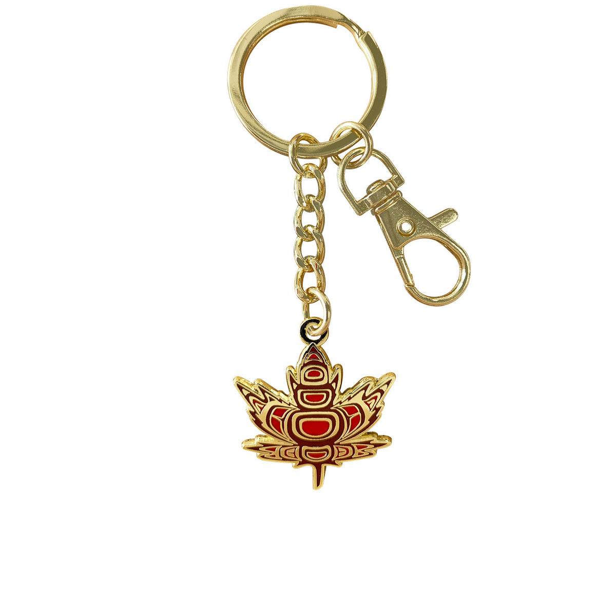 Indigenous Maple Enamel Keychain