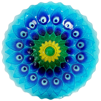 Birdbath Glass Peacock With Solar Light