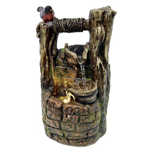 Load image into Gallery viewer, Tabletop Well with Buckets Fountain with LED Light
