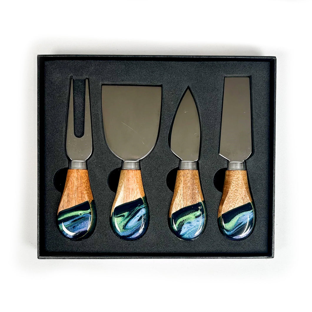 Resin Cheese Knife Set, Northern Ligths