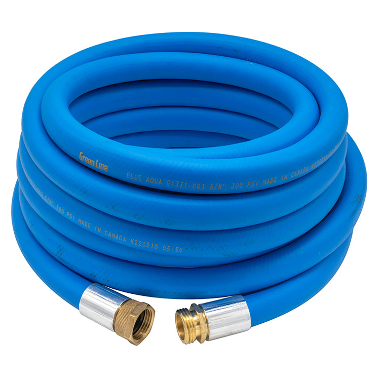 Green Line Blue Aqua Water Hose, 5/8 x 25ft