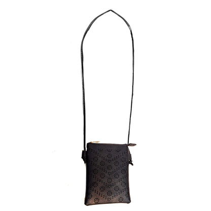 Emma Cross Body Laser Cut, Black