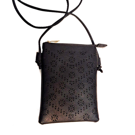 Emma Cross Body Laser Cut, Black
