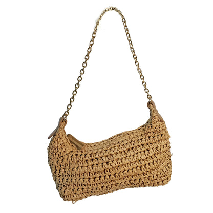 Lucy, Straw Hobo Bag, Sand