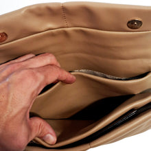 Load image into Gallery viewer, Lucy, Vegan Leather Clutch w Strap - Sand

