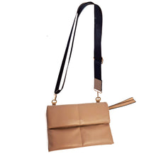Load image into Gallery viewer, Lucy, Vegan Leather Clutch w Strap - Sand
