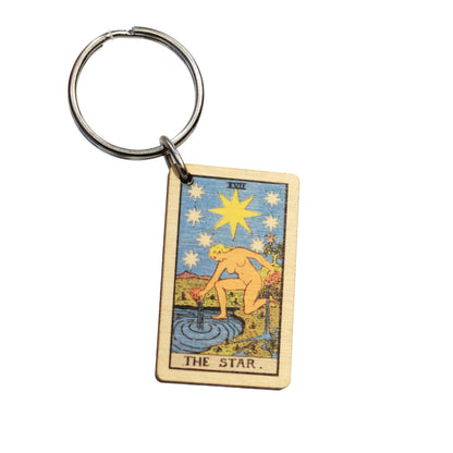 Wooden Tarrot Card Keychain