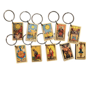 Wooden Tarrot Card Keychain