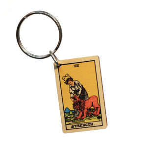 Wooden Tarrot Card Keychain