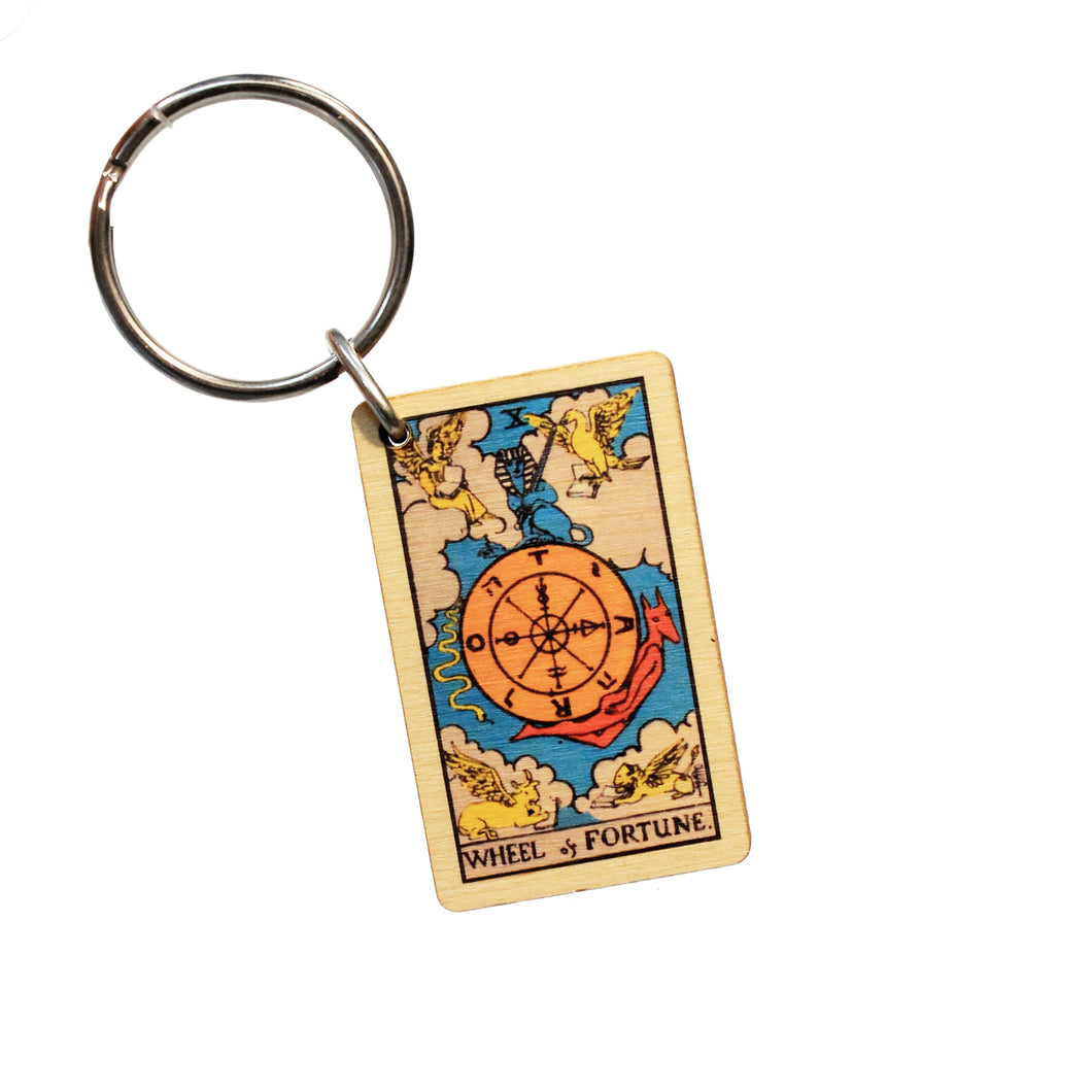 Wooden Tarrot Card Keychain