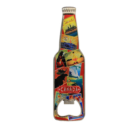 Bottle Opener, Bottle Shaped, Canada Retro Collage
