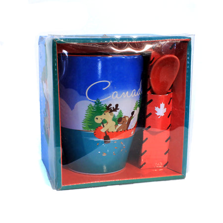 Mug, Boxed, Animals in Canoe w/ Spoon