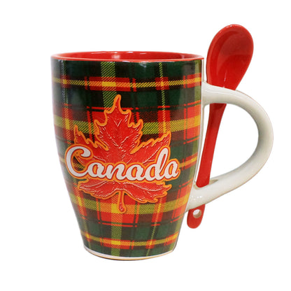 Mug, Boxed, Maple Leaf Tartan w/ Spoon