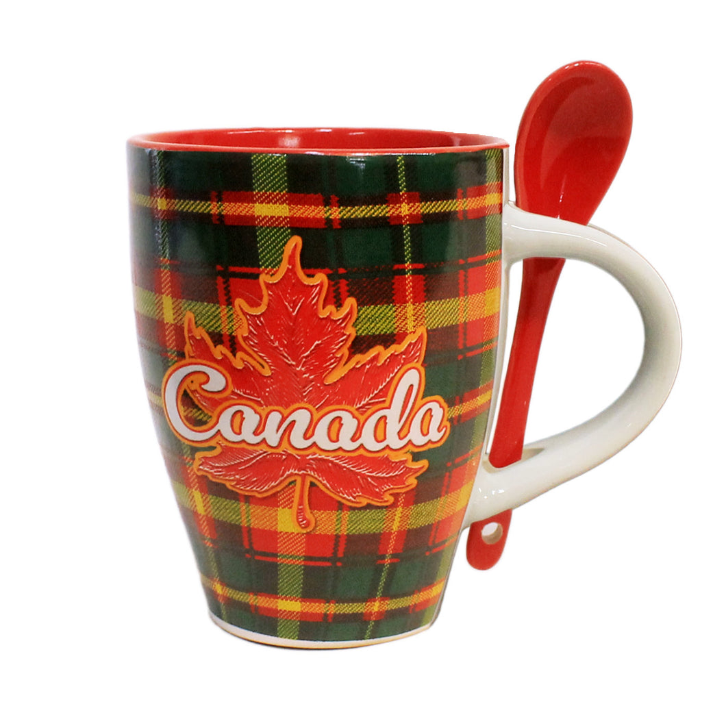 Mug, Boxed, Maple Leaf Tartan w/ Spoon