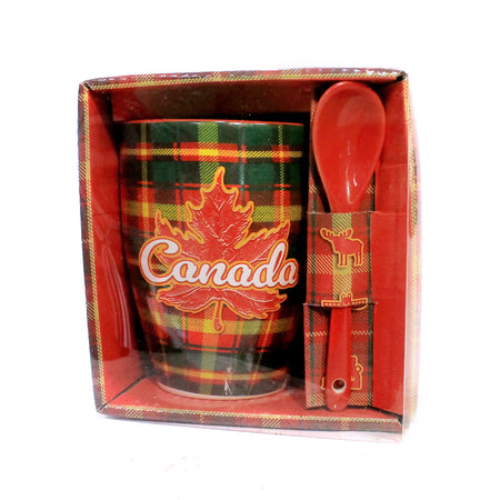 Mug, Boxed, Maple Leaf Tartan w/ Spoon