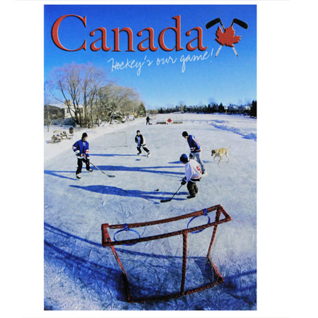 Postcard, 5x7in, Backyard Hockey Game